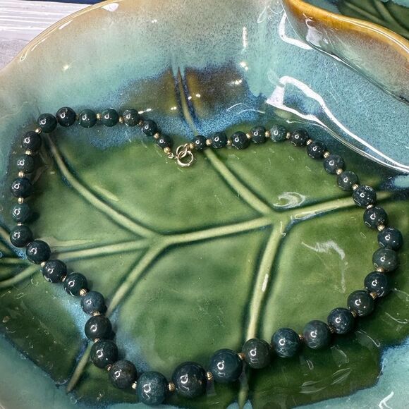 Vintage Strand Handmade Ocean Jasper Gemstone Beaded Necklace 18” Beautiful - Picture 9 of 10